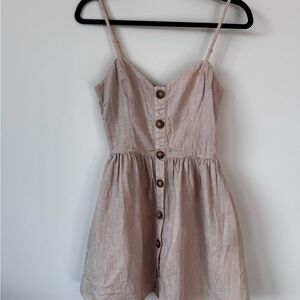 Reformation Tan Linen Dress